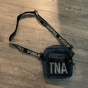 Aritzia TNA cross body belt camo bag purse